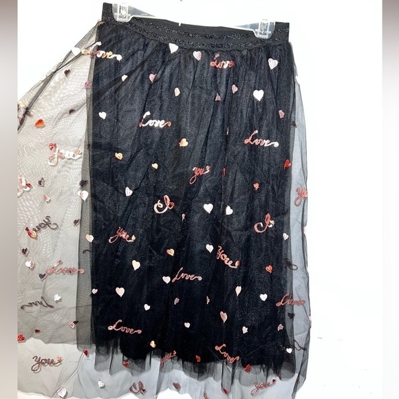 NWT Zero Degrees Celsius Ladies Tulle Sequin Love Hearts Skirt Size XS - Picture 3 of 8